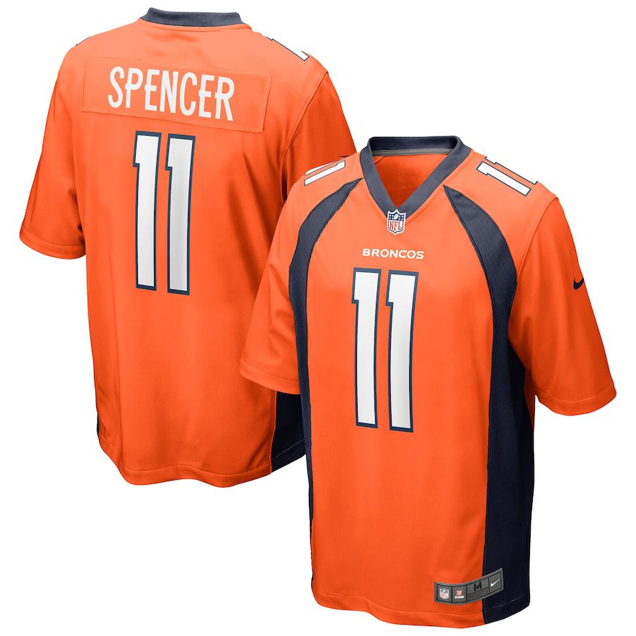 Men Denver Broncos #11 Diontae Spencer Nike Orange Game NFL Jersey->denver broncos->NFL Jersey